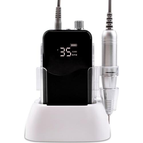 SIMINAIL Wave Nail Drill Rechargeable Desktop Base 35000RPM Manicure Electric Machine Nail File Pedicure Cordless Drilling