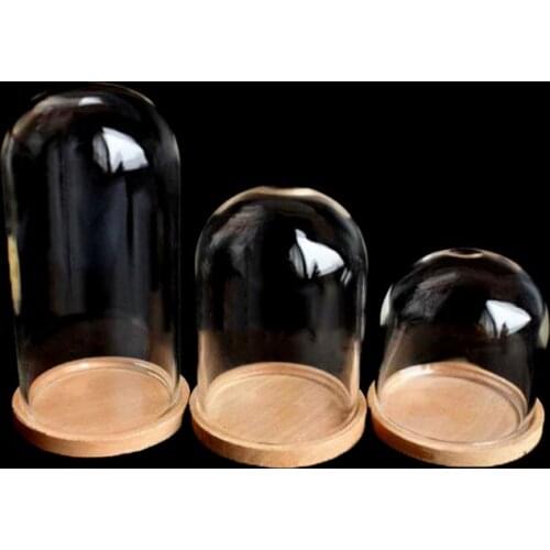 1pc 1:12 Dollhouse Miniature Glass Display Bell Jar with Base Dollhouse Decoration Accessories