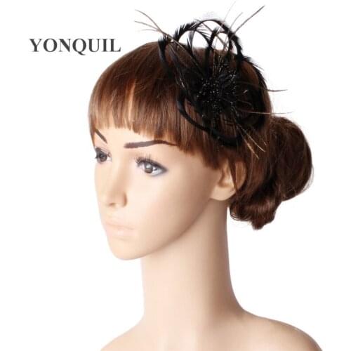 Multiple Color Classic Church Feather Fascinator Headwear Colorful Mesh Photographic Studio Headpiece Suit For All Season MYQ119