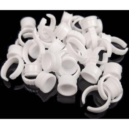 100 pcs/Bag Adhesive Eyelash Pallet Holder Set Disposable Glue Holder Ring Pallet Eyelash Extension Tattoo Pigment EyeLash Tools