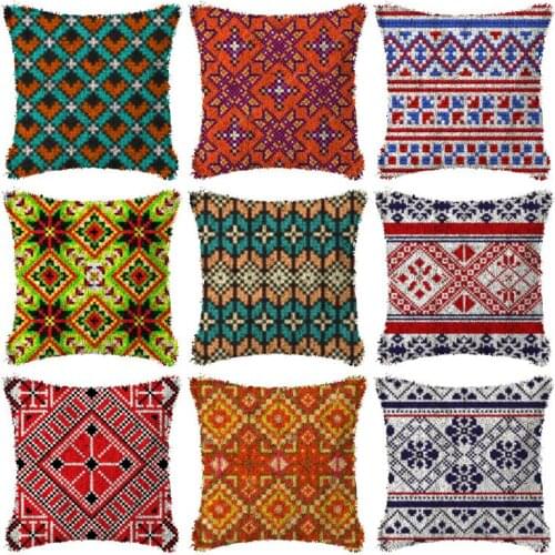 Lattice embroidery latch hook rug pillow making kits cross stitch sets sale Crocheting Rug Yarn embroider Needlework