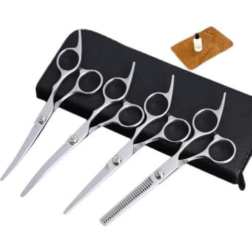 Pet Scissors Set Professional Stainless Steel For Dog Cat Grooming Shears Hair Cutter Straight Thinning Curved Pets Haircut Tool