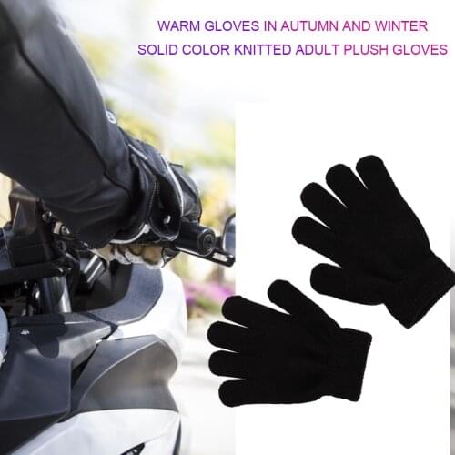 Full Finger Gloves Solid Color Knitted Winter Warm Biking Portable Dustproof Cycling Parts for Adults Men Women Mittens