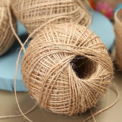 100M Natural Jute Burlap Braided String Cords Rope DIY Scrapbooking Crafts Decor Christmas Wedding Party Gift Wrapping Thread