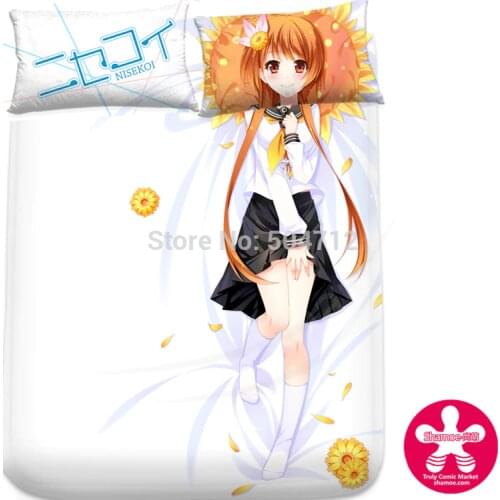 Japanese Anime Cartoon Nisekoi Milk Silk Mattress Cover Fitted Sheet Fitted cover bedspread counterpane No.2