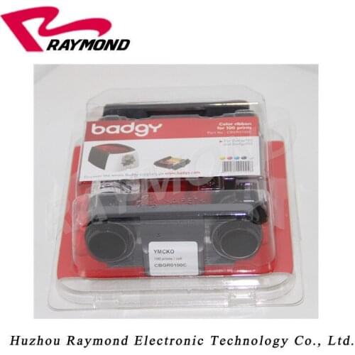 Customized order ) Evolis Badgy200 Printer 15pcs YMCKO Color Ribbons and 3pcs Black Monochrome Ribbons
