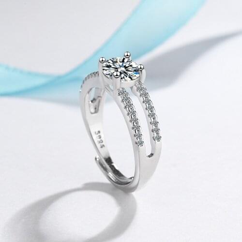 S925 Sterling Silver Jewelry Adjustable Size Open Ring rings for women luxury jewelry
