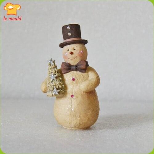 LX MOULD Snowman Christmas Snowman 3d Cartoon Snowman Mould Silicone Chocolate Cake Mold Baking