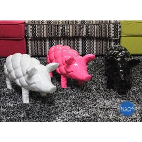 MODERN CREATIVE RESIN PINEAPPLE PIG CHANGE SHOE STOOL STATUE HOME DECOR CRAFTS ROOM DECORATION LIVING ROOM PIG ANGEL ORNAMENTS