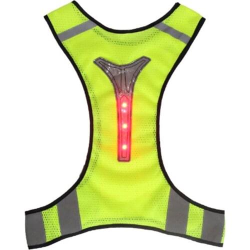 Unisex LED Reflective Vest Ultra-Thin Breathable Outdoor Sports Night Running Cycling Adjustable Safety Warning Jacket