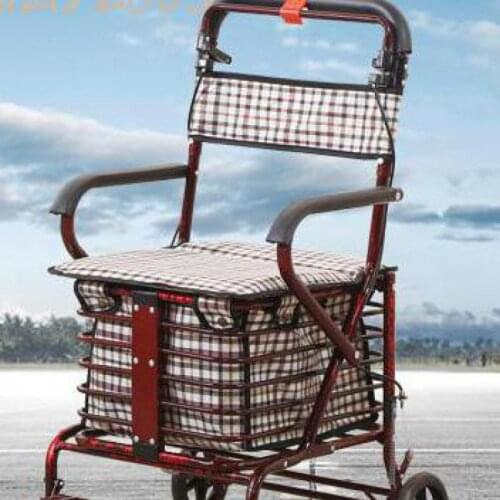 Elderly Trolleys Can Be Pushed And Can Sit On Lightweight Folding Small Carts, Shopping Carts For The Elderly