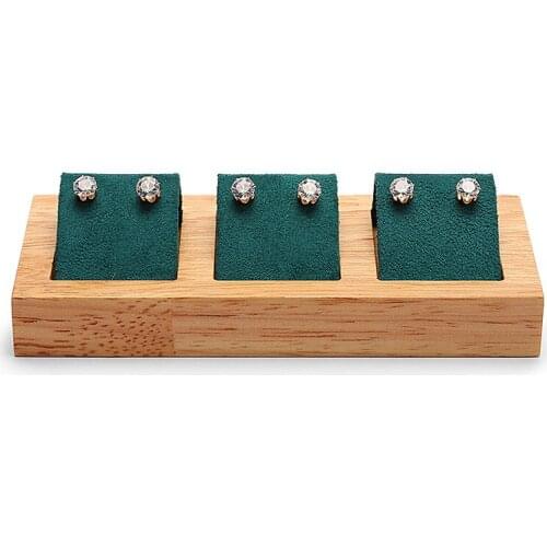 New dark green solid wood jewelry display props stall ear jewelry display rack swing ear stud storage board