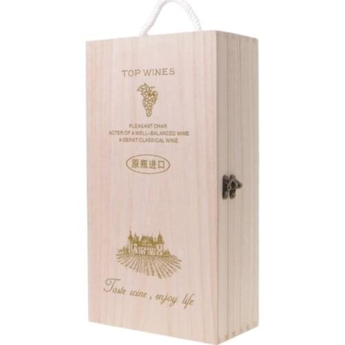 High-Quality Manufacturers Pine Wood Red Wine Carrier Gift Packing Box K43D