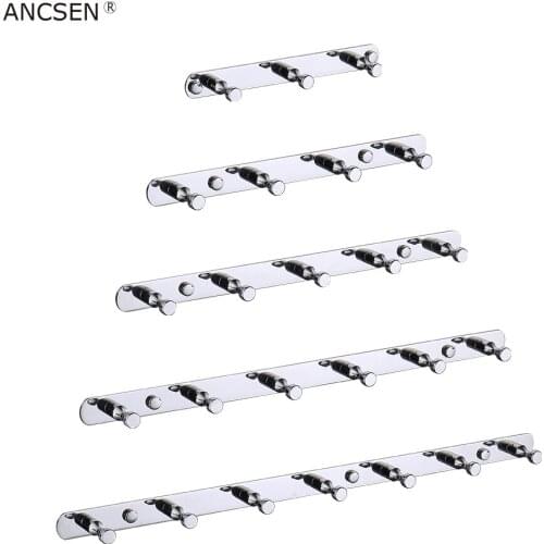 Bathroom Polishing mirror Round Hook Wall Mounted 3/4/5/6/7 Holes Hooks Robe Hooks Wall Hang Mounted Towel Hook Clothes Hook