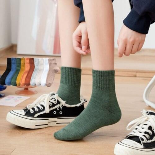 Candy-colored womens tube socks autumn and winter Japanese womens stockings trendy socks