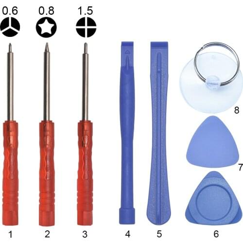 0.6Y 0.8 Pentalobe 1.5 Phillips 2.0 Slotted Red 3.0mm Mini Screwdriver 8 9 10 11 in 1 Opening Tools Kit For iPhone Mobile Phone