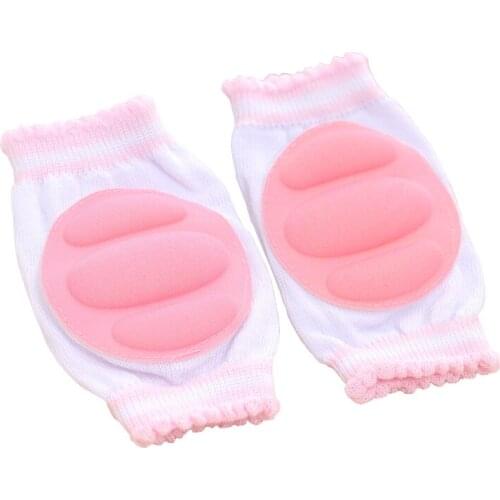 Free Ship 1Pair Newborn Baby Kneepad Girls Pink Knee Pads Cozy Cotton Breathable Sponge Child Learn To Walk Best Protection