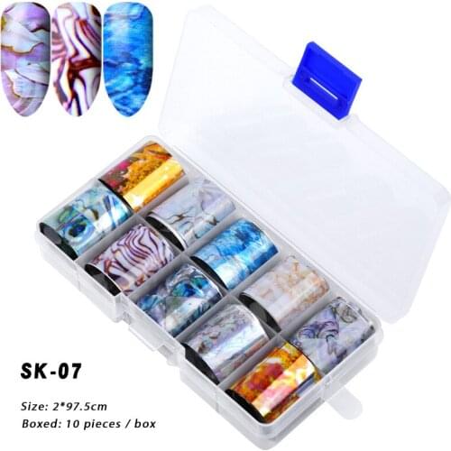 10pcs/2*9.76cm Colorful Floal Nail Art Sticker Water Transfer Decal Watermark Slider Manicure Full Wrap Tool Decor
