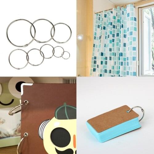 10pcs Loose Leaf Book Metal Binder Hinged Rings Keychain Photo Album Ring Scrapbook Binders DIY Craft Album