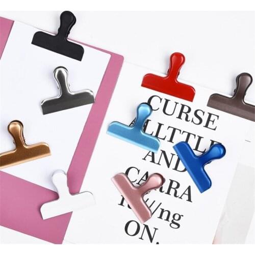 100pcs Stainless Steel Round Ticket paper Clip Multi Stationery Paper Iron Clip Office File Big Size Clamp
