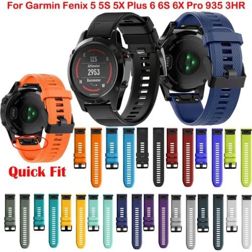 26 22MM Silicone Quick Release Watchband Strap For Garmin Fenix 6X 6 6S Smartwatch Easyfit Wrist Band Correa Fenix 5X 5 5S 3 3HR