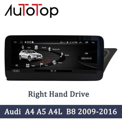 AUTOTOP Right Hand Drive Car Multimedia Android 10.0 ForAudi A4 A4L B8 A5 2009-2017 RHD Radio Player GPS Navigation Autoradio