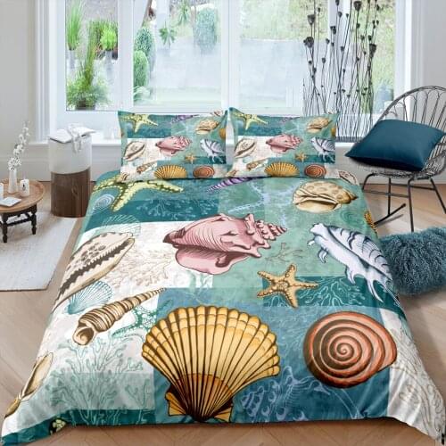 Home Living Luxury 3D Shell Bedding Set Comfortable Duvet Cover Set Pillowcase Kids Bedding Set Queen and King EU/US/AU/UK Size