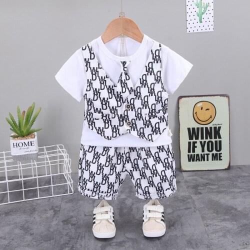 Children Clothing Boy Sets Kids Clothes Boys Suits Fashion O-Neck Summer Toddler Boy Clothes Letters Short-Sleeve T-shirts+Short