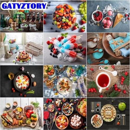 GATYZTORY Oil Painting By Number Still Life Drawing Food Kits HandPainted Picture Art Painting By Numbers On Canvas Gift Home D