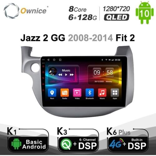 1280*720 Ownice 2din Android 10.0 Head unit Car Player dvd GPS Navi For Honda FIT JAZZ 2008 - 2013 DSP 4G Car Radio 6G+128G