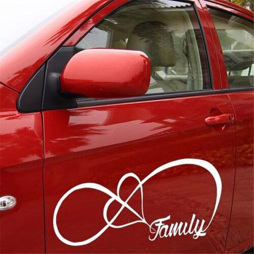 Hot Sale Creative Car Decoration 15*5CM Family Love Heart Infinity Forerey Bumper Car WIndow Waterproof Car Decal