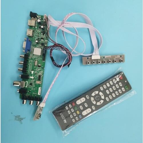 Kit For B156XW02 V.3 remote DVB-T DVB-T2 40pin controller board digital 1366X768 Signal TV LVDS USB HDMI VGA AV LED 15.6"