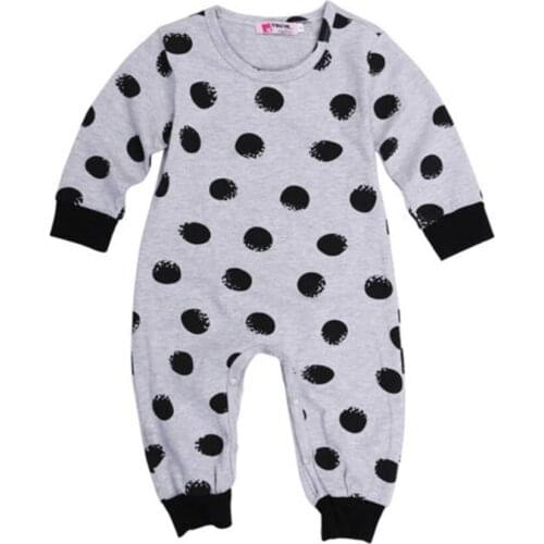 Toddler Newborn Infant Baby Boy Girl Cotton Long Sleeve Dot Cozy One-piece Romper Jumpsuit Outfit Clothes Overalls 2019 NEW