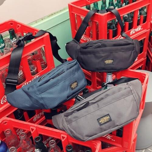 Mens Waist Bag Canvas Casual Travel Chest Bag Korean Hip Hop Single Crossbody bags