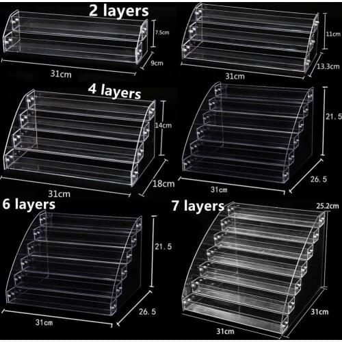 2 To 7 Tier Acrylic Nail Polish Rack Tabletop Display Stand Clear Lipstick Holder Essential Oils Shelf Makeup Storage Organizer