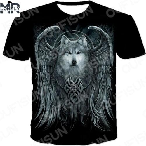 New horror skull t-shirt mens 3D T-shirt high street 3D casual shirt the neck shirt will see fashion tops