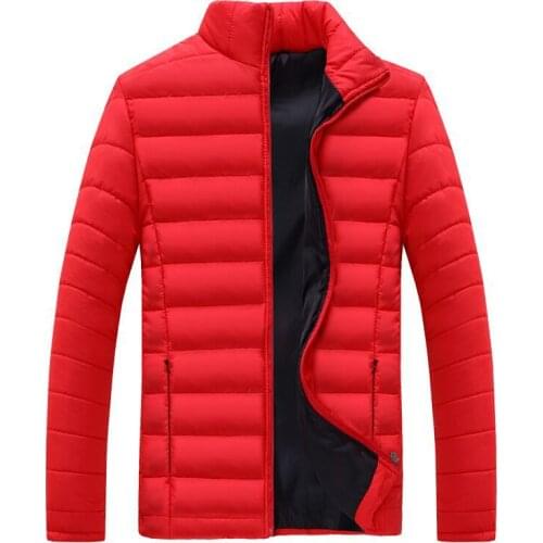 Winter New Style Mens Stand Collar Thick down Feather Cotton-padded Clothes Youth Slim Fit Casual Versatile Cottonpadded Cloth