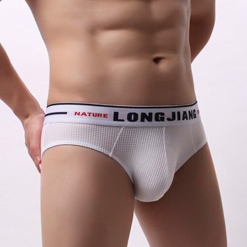 Sexy Men Underwear Brief Shorts Brand Breathable Panties Man Mid-waist U Convex Pouch Underpants Cueca ropa interior hombre S-XL