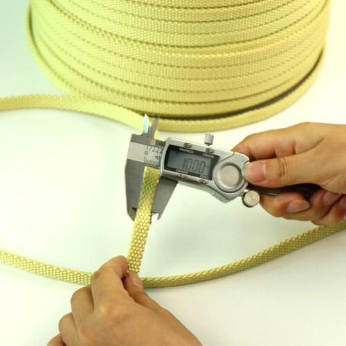 Width 10mm x Thinkness 5mm good Glass tempering furnace high temperature rope 250m per roll,insulated roller conveyor belt/Rope