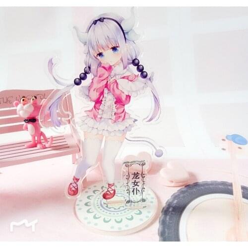 Anime Miss Kobayashis Dragon Maid Standing Plate Stand Model Home Desk acrylic stand figure model plate holder cake topper