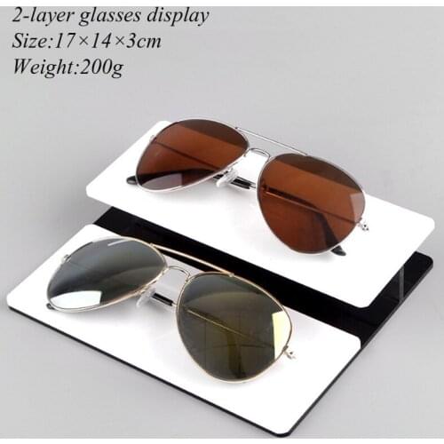 High Quality 2/3/4-layer White&Black Acrylic Sunglasses Display Riser Stand Glasses Holder Organizer Sunglasses Showcase Stand