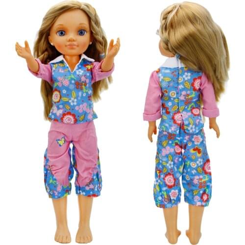 High Quality Daily Casual Dress Up Outfit Flower Blouse + Butterfly Pants Clothes for Nancy Doll Accessories Xmas Kids Toy