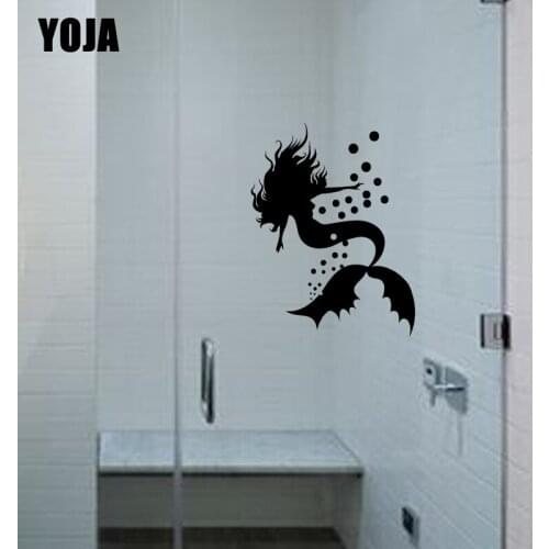 YOJA 26x19.8CM Home Bathroom Decoration Mermaid Decal Kitchen Bedroom Wall Sticker G2-0234