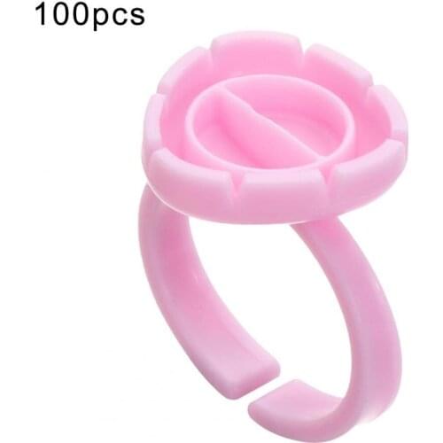 100pcs disposable lash extension glue holder ring eyelash Adhesive glue Tattoo Pigment Container Ink Pallet holder ring