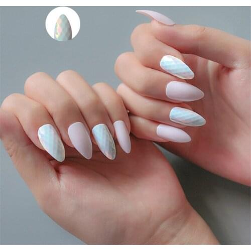 24Pcs/Set Reusable False 3D UV Gel Nail Tips Full Cover Gradient Nail Tips with Designs Press On Nails Art Fake Extension Tips