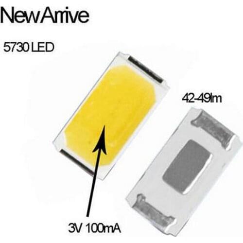 Big Clearance SMD 5730 LED 500Pcs 3000K(Warm White)4000K(Nature White)3.0-3.6V 100ma 50-55lm 120lm/w SMD 5730 LED 5730 Diodes