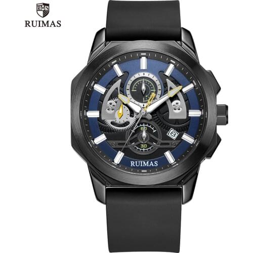 MEGIR&RUIMAS Men Watches Luxury Top Brand Miliary Sport Watch Men Waterproof Silicone Strap Chronograph Wristwatch Relogio Clock