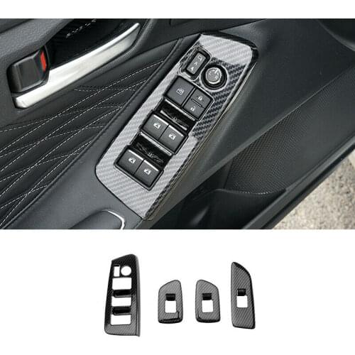 For Toyota Avalon 2019-2021 Carbon Fiber Window Lift Panel Switch Cover Trim 4PC Car Styling Accessories