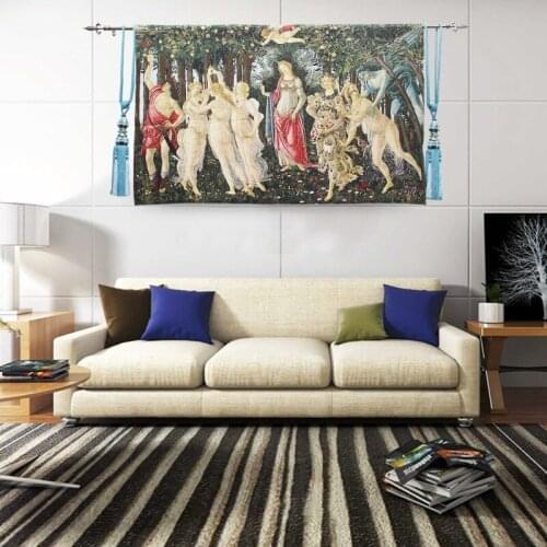 European Style Spring Art Angles and Goddess Tapestry Wall Hanging Bedroom Decor 100% Cotton Jacquard Woven Tapestry