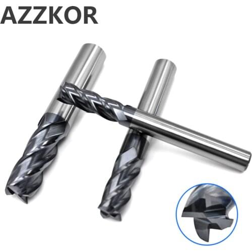 Milling Cutter Alloy Coating Tungsten Steel Tool cnc maching EndMill AZZKOR top milling cutter kit milling machine tools 18x100L